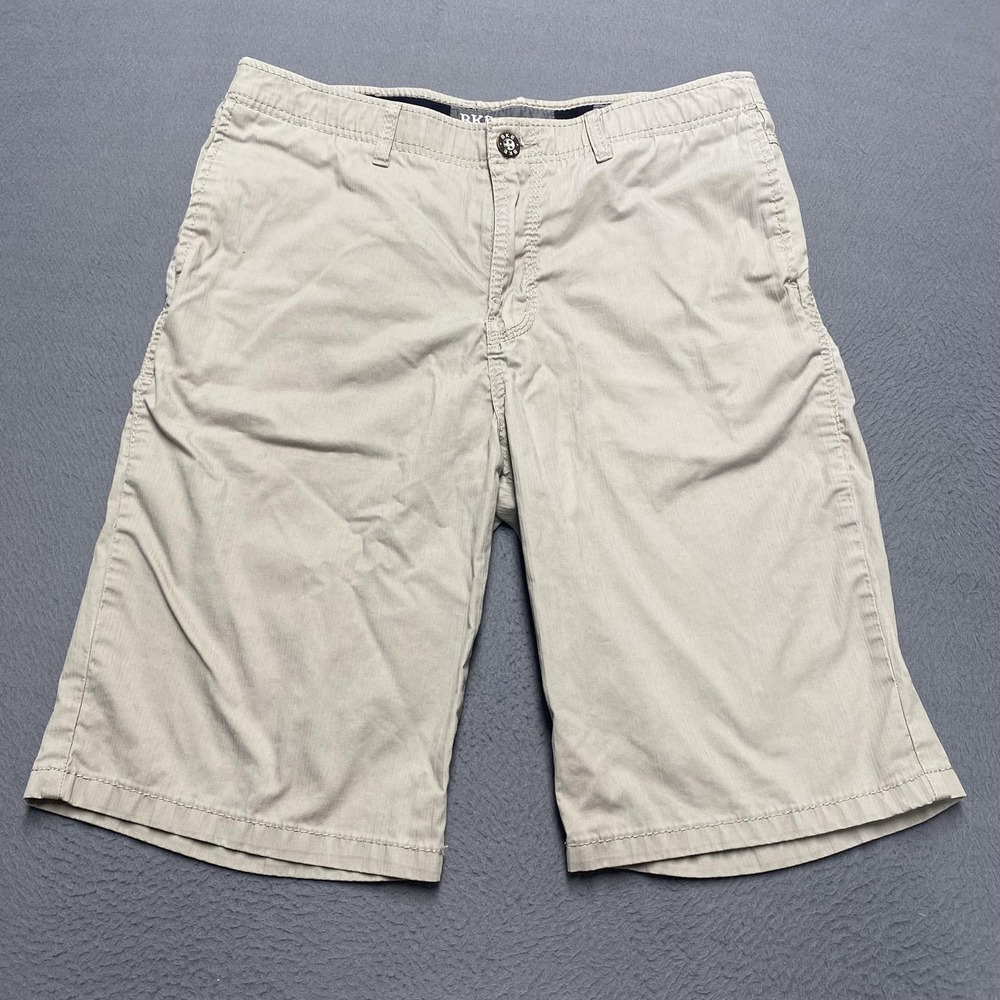 BKE Shorts Mens 33 Khaki Mercury Standard Fit Chino Casual Stretch Cotton Blend‎